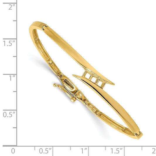 Holds 1/4 carat 3- Round Stones Hinged Bangle Bracelet Mounting - WBC