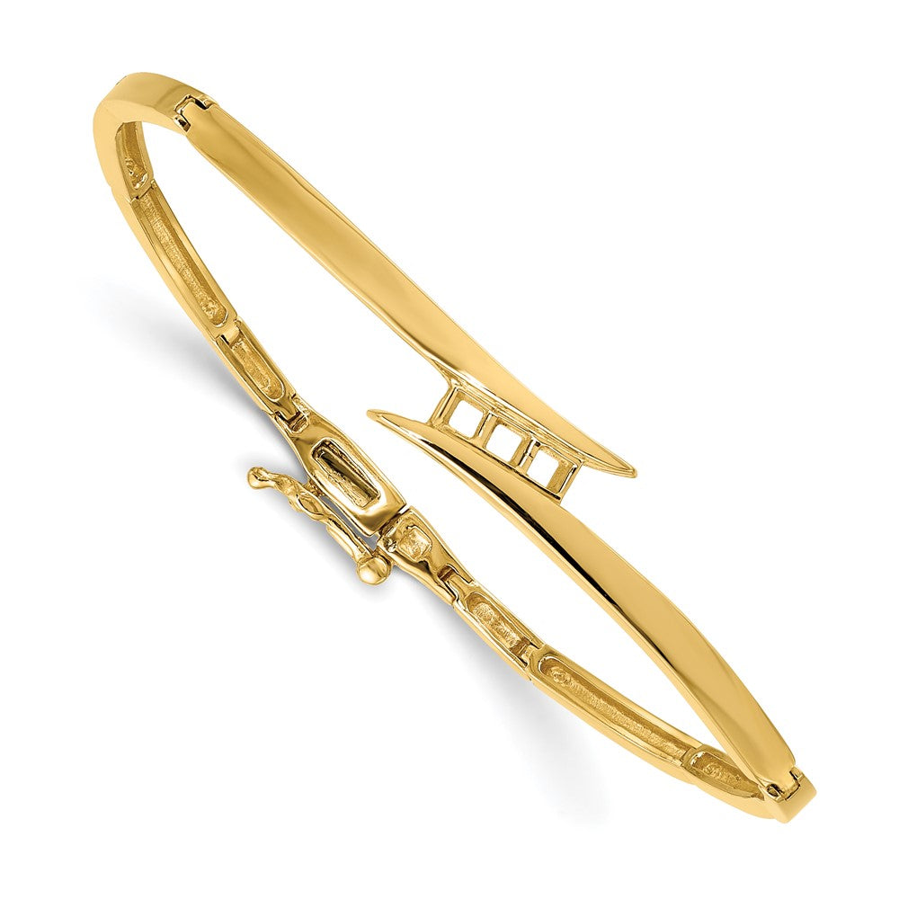 Holds 1/4 carat 3- Round Stones Hinged Bangle Bracelet Mounting - WBC