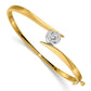Two-tone Holds 1 carat Round Stone Hinged Oval Bangle Bracelet Mounting - WBC