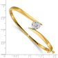 Two-tone Holds 1 carat Round Stone Hinged Oval Bangle Bracelet Mounting - WBC