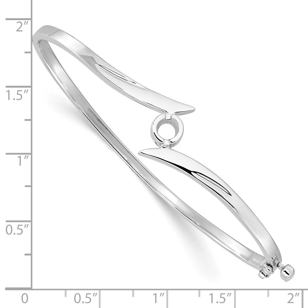 Holds 1/4 carat Round Stone Hinged Oval Bangle Bracelet Mounting - WBC