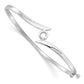 Holds 1/4 carat Round Stone Hinged Oval Bangle Bracelet Mounting - WBC