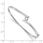Holds 1/4 carat Round Stone Hinged Oval Bangle Bracelet Mounting - WBC