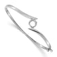 Holds 3/4 carat Round Stone Hinged Oval Bangle Bracelet Mounting - WBC