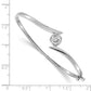 Holds 3/4 carat Round Stone Hinged Oval Bangle Bracelet Mounting - WBC