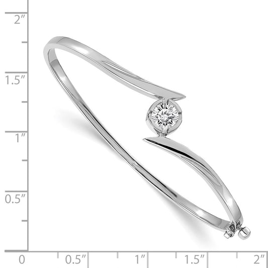 Holds 3/4 carat Round Stone Hinged Oval Bangle Bracelet Mounting - WBC