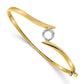 Two-tone Holds 3/4 carat Round Stone Hinged Oval Bangle Bracelet Mounting - WBC