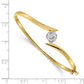 Two-tone Holds 3/4 carat Round Stone Hinged Oval Bangle Bracelet Mounting - WBC