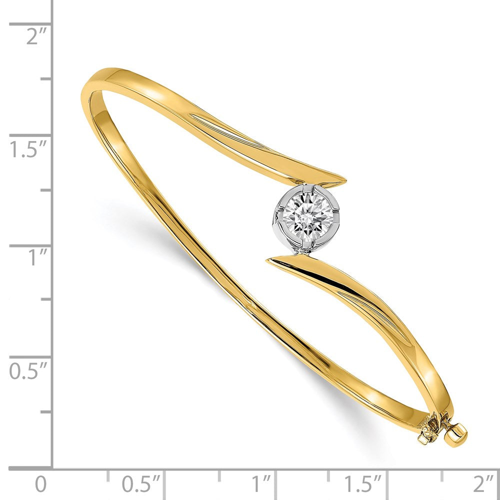 Two-tone Holds 3/4 carat Round Stone Hinged Oval Bangle Bracelet Mounting - WBC
