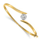 Two-tone Holds 3/4 carat Round Stone Hinged Oval Bangle Bracelet Mounting - WBC