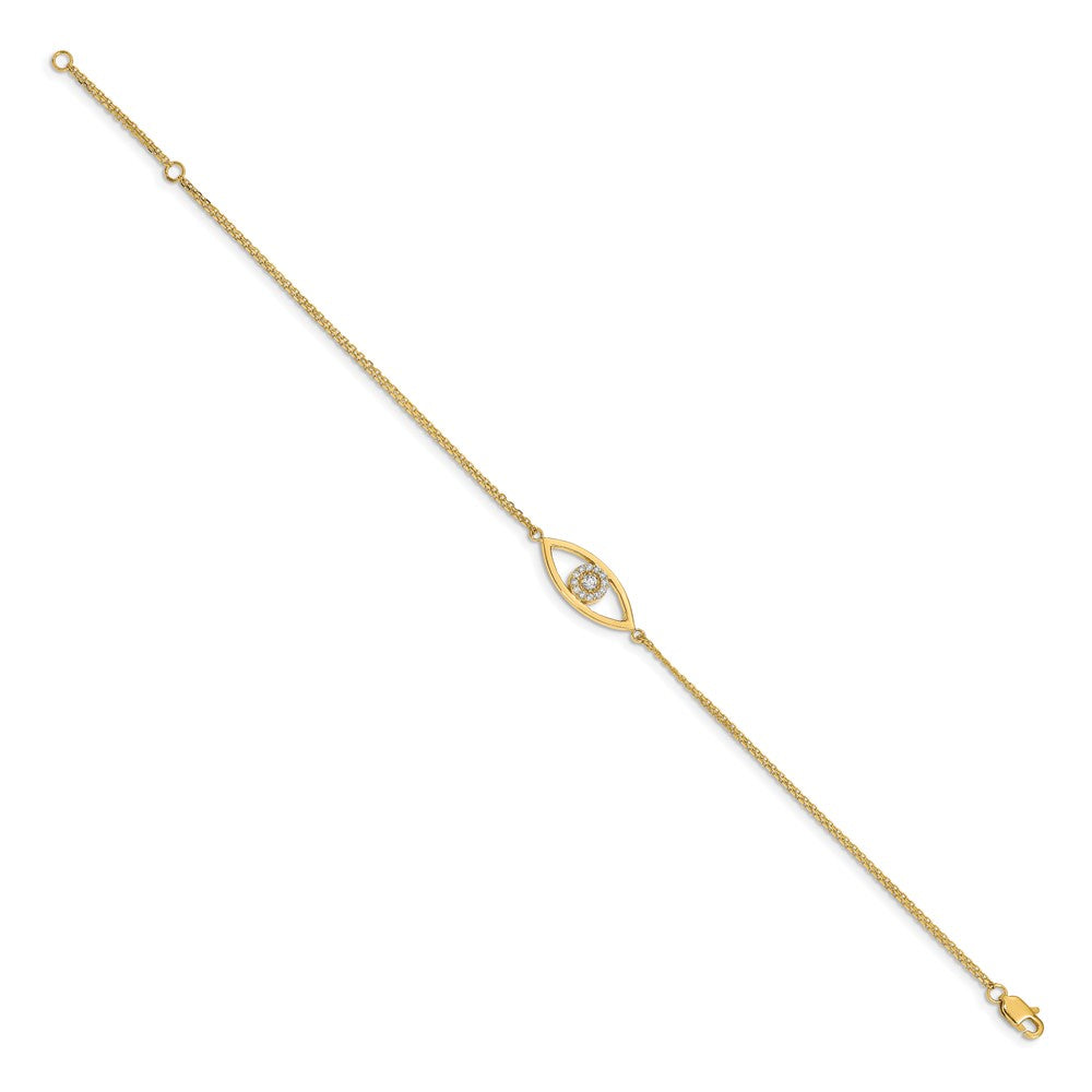 Complete A Diamond Evil Eye 2-Strand Bracelet with Extender - WBC