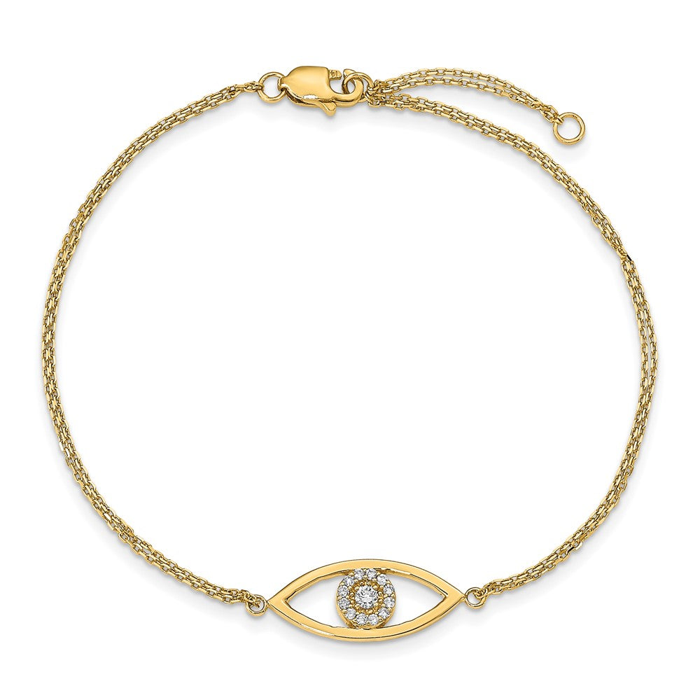 Complete A Diamond Evil Eye 2-Strand Bracelet with Extender - WBC