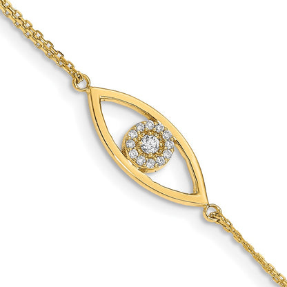 Complete A Diamond Evil Eye 2-Strand Bracelet with Extender - WBC