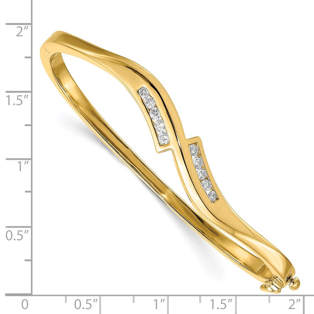 Complete 3/8 carat AA Diamond Hinged Oval Bangle Bracelet - WBC