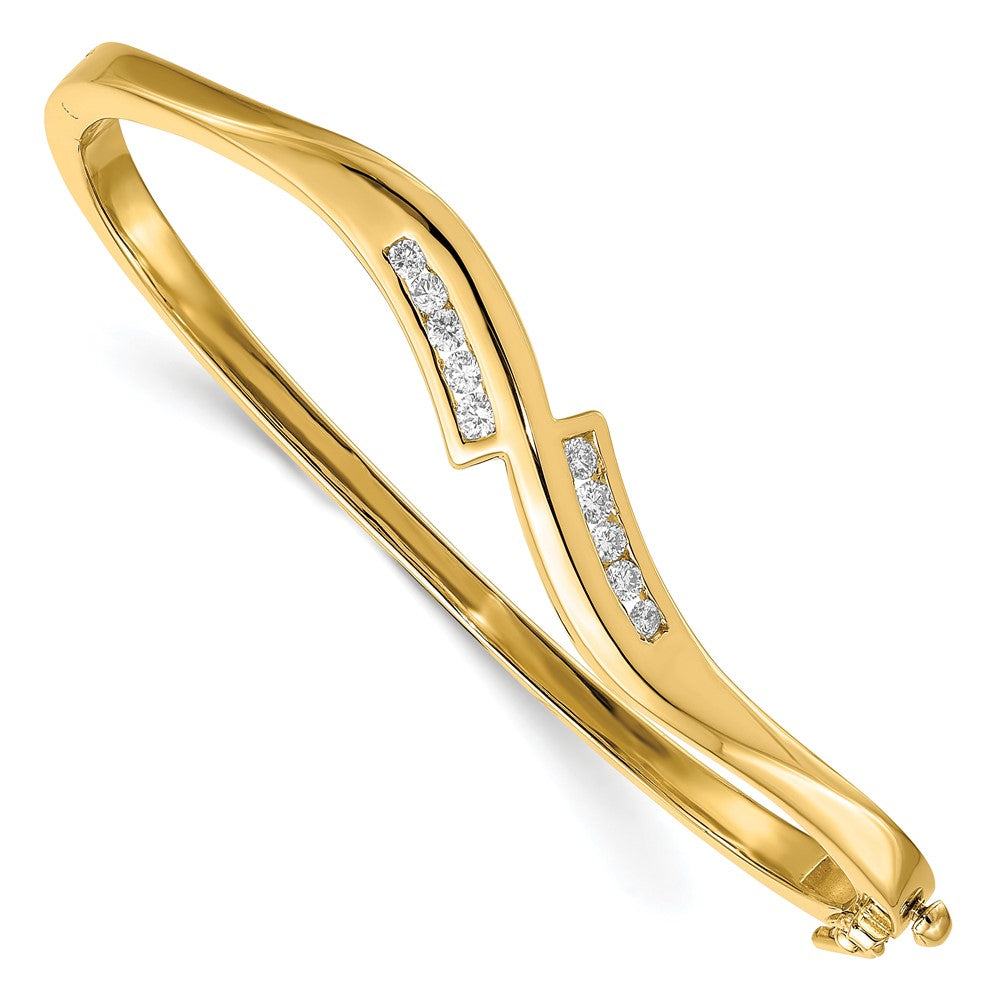 Complete 3/8 carat AA Diamond Hinged Oval Bangle Bracelet - WBC