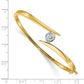 Two-tone Holds 3/4 carat Round Stone Hinged Oval Bangle Bracelet Mounting - WBC