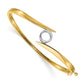 Two-tone Holds 1 carat Round Stone Hinged Oval Bangle Bracelet Mounting - WBC