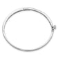 Holds 1/8 carat 3- Round Stones Hinged Oval Bangle Bracelet Mounting - WBC