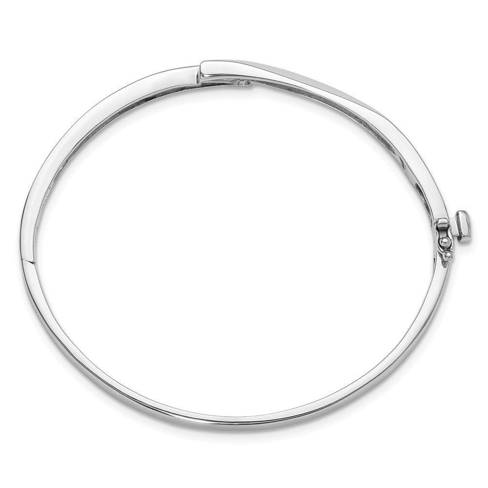 Holds 1/8 carat 3- Round Stones Hinged Oval Bangle Bracelet Mounting - WBC