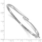 Complete 3-Stone 1/8 carat AA Diamond Hinged Oval Bangle Bracelet - WBC