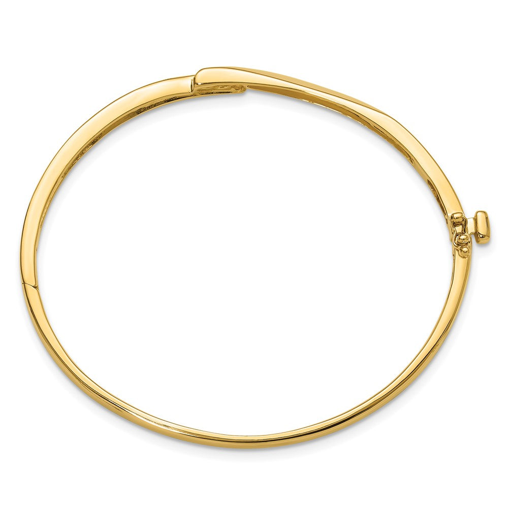Holds 1/8 carat 3- Round Stones Hinged Oval Bangle Bracelet Mounting - WBC