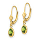 6x4 Oval Bezel August/Peridot Leverback Earrings - WBC