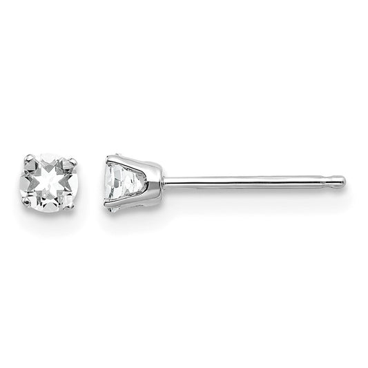 Round April/ Topaz Stud Earrings - WBC
