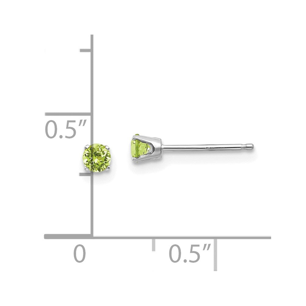 Round August/Peridot Stud Earrings - WBC