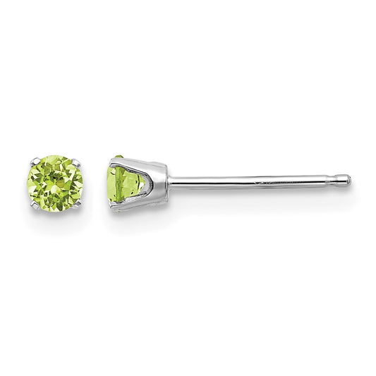 Round August/Peridot Stud Earrings - WBC