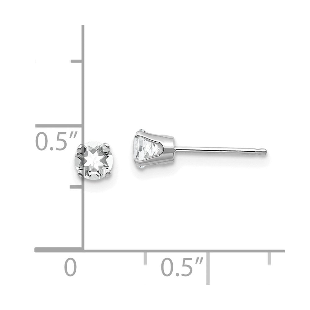 Round April/ Topaz Stud Earrings - WBC