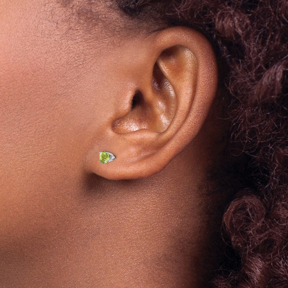 Round August/Peridot Stud Earrings - WBC