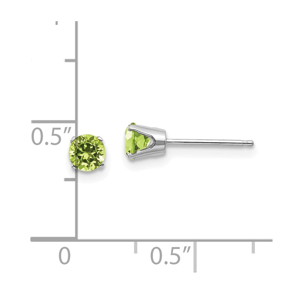 Round August/Peridot Stud Earrings - WBC