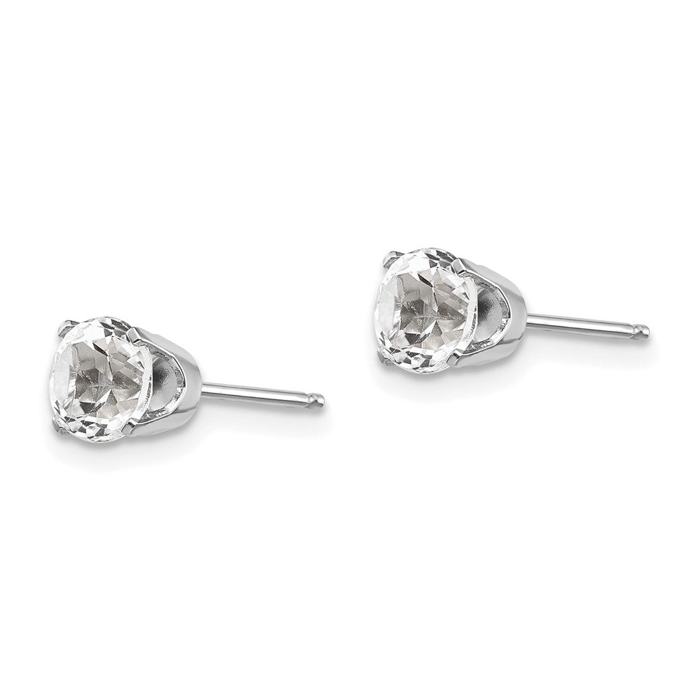 Round April/ Topaz Stud Earrings - WBC