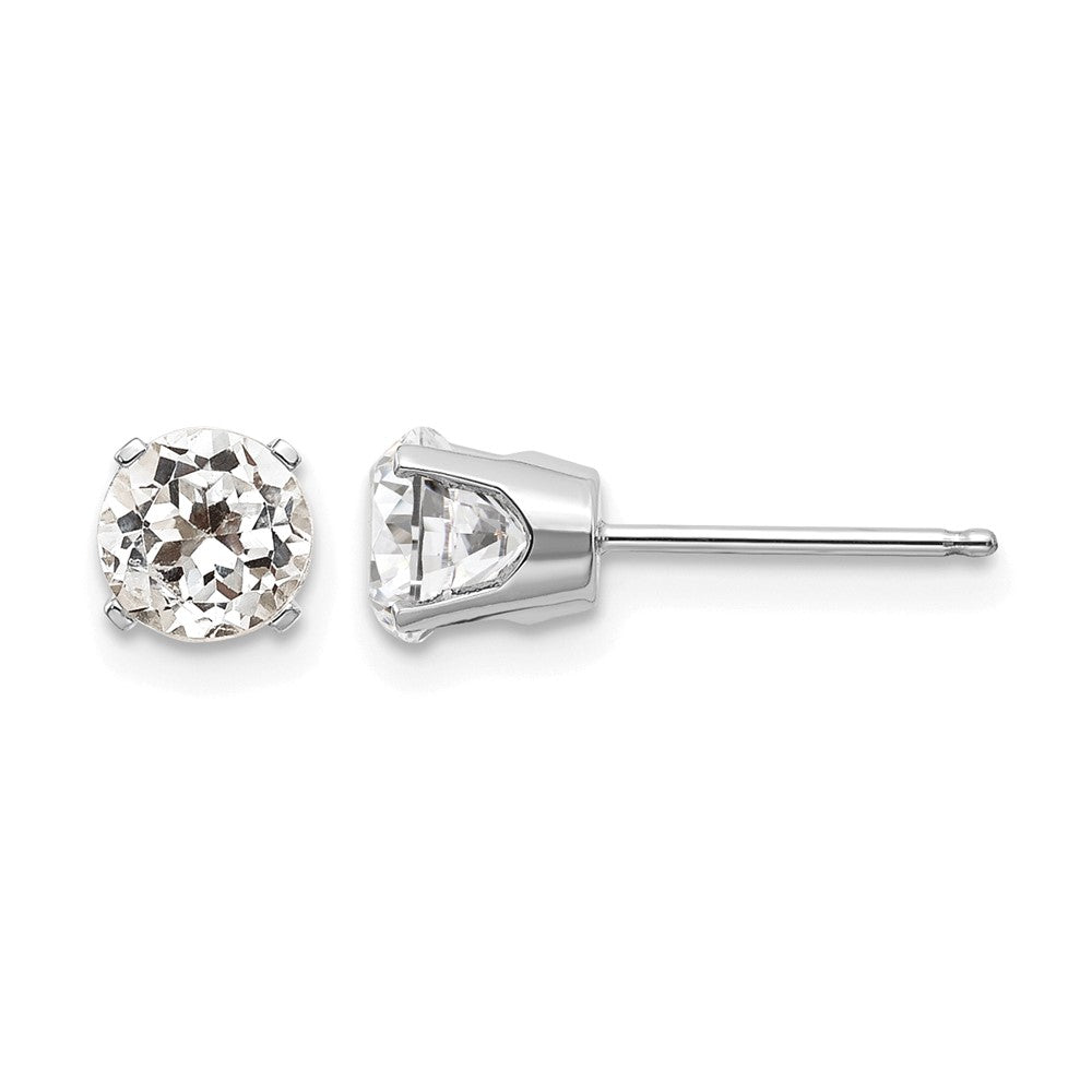 Round April/ Topaz Stud Earrings - WBC