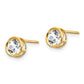 Round Bezel April/ Topaz Post Earrings - WBC
