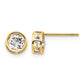 Round Bezel April/ Topaz Post Earrings - WBC