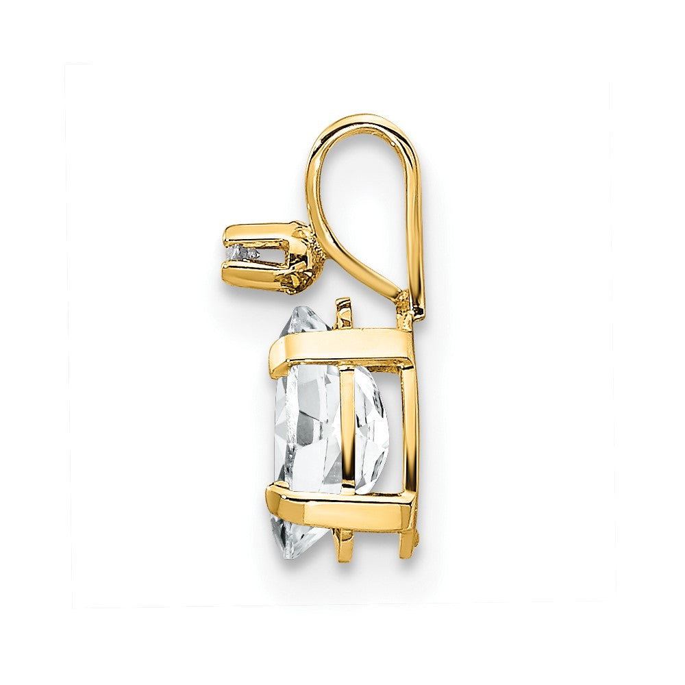 Diamond and 6x4 Oval April/ Topaz Birthstone Pendant - WBC