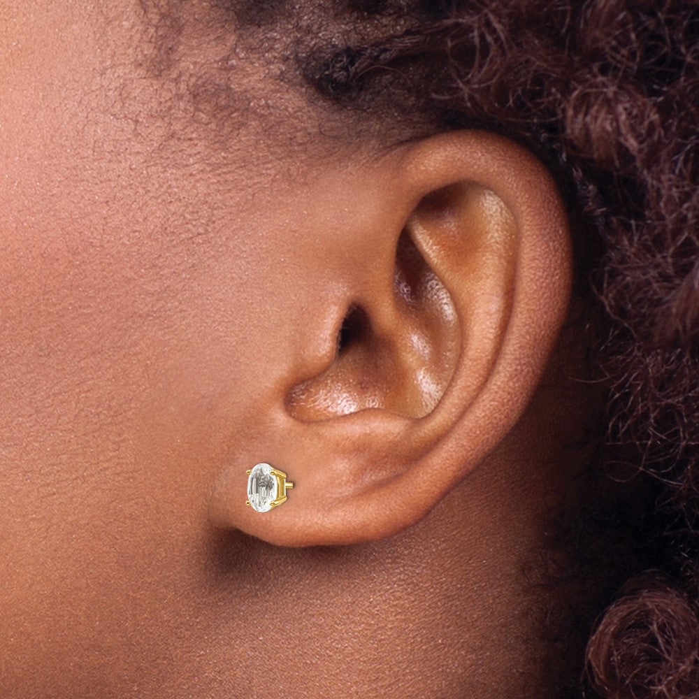6x4 Oval April/ Topaz Post Earrings - WBC