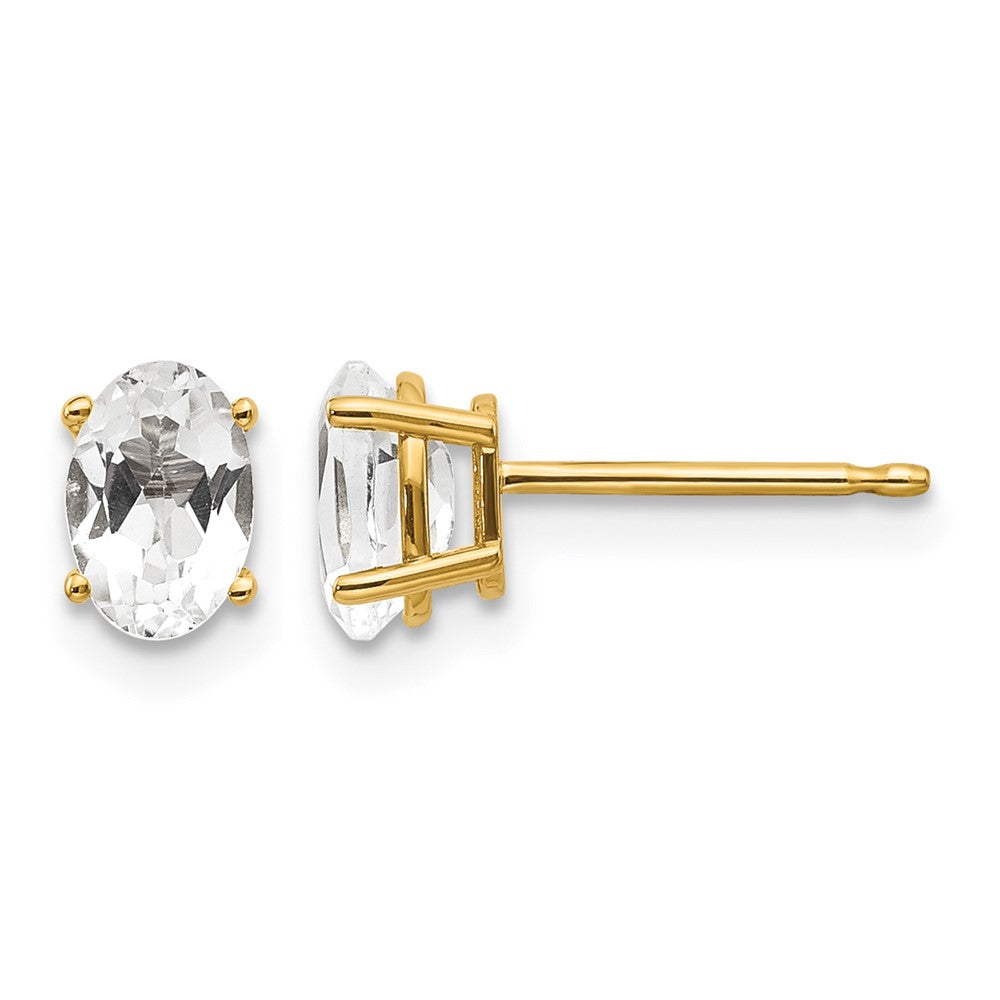 6x4 Oval April/ Topaz Post Earrings - WBC