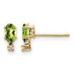 Diamond and 5x3 Oval August/Peridot Birthstone Earrings - WBC