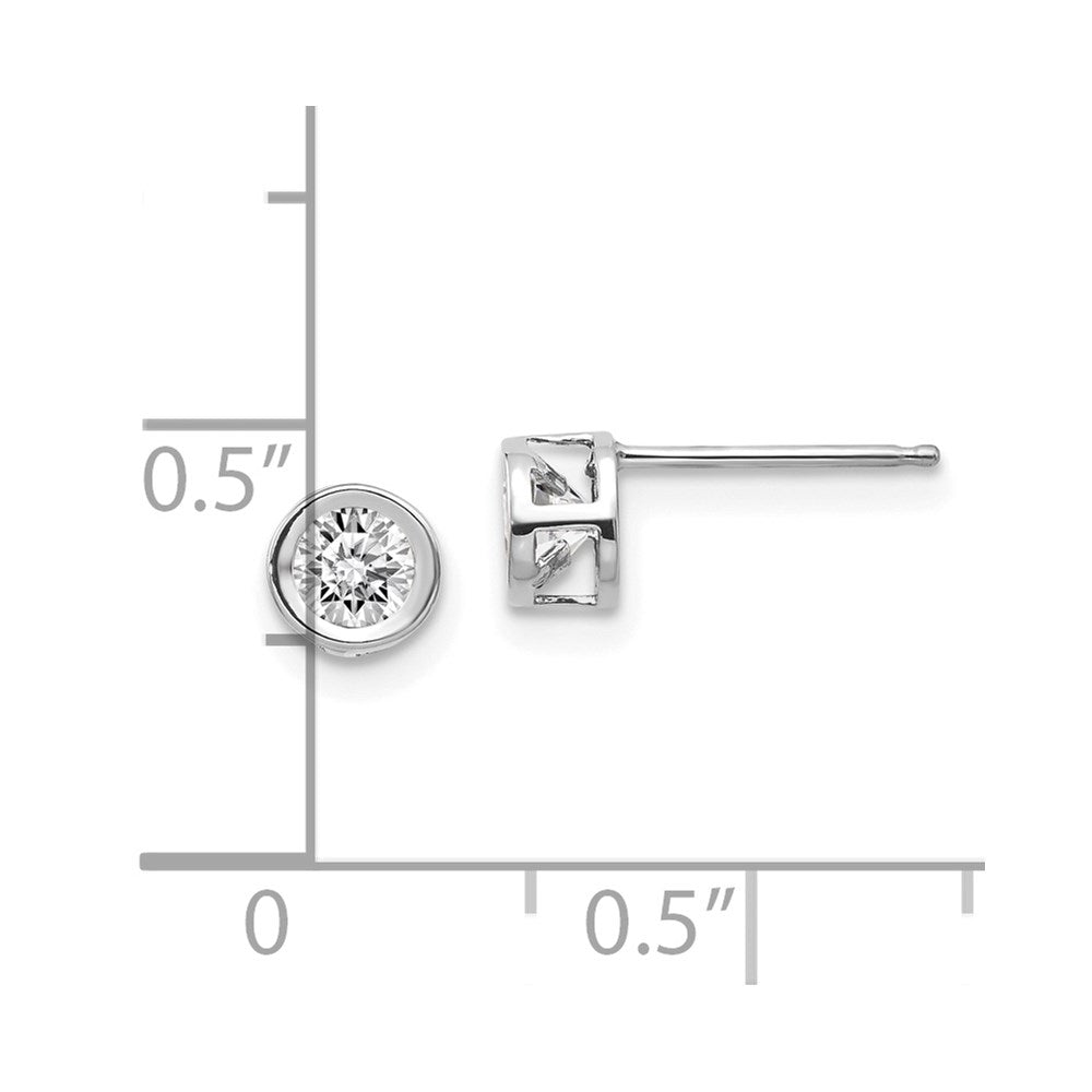 Round Bezel April/ Topaz Post Earrings - WBC