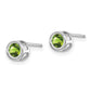 Round Bezel August/Peridot Post Earrings - WBC