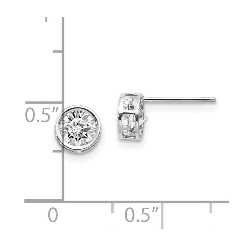 Round Bezel April/ Topaz Post Earrings - WBC