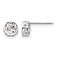 Round Bezel April/ Topaz Post Earrings - WBC