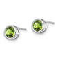 Round Bezel August/Peridot Post Earrings - WBC