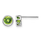 Round Bezel August/Peridot Post Earrings - WBC