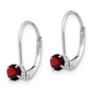 Round January/Garnet Leverback Earrings - WBC