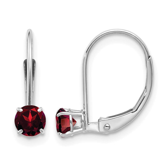Round January/Garnet Leverback Earrings - WBC