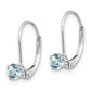 Round March/Aquamarine Leverback Earrings - WBC