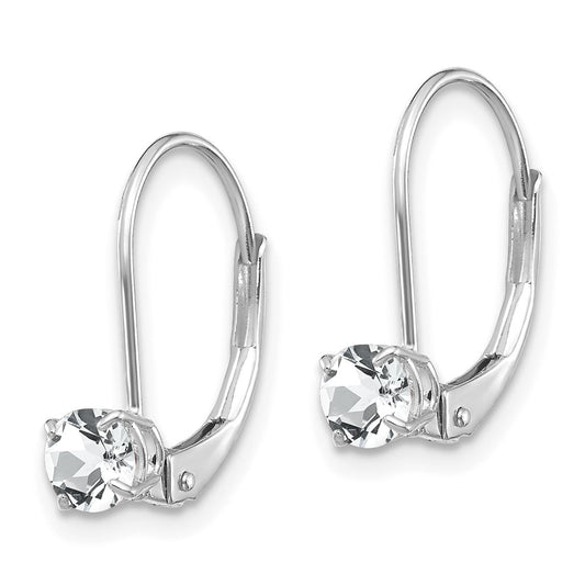 Round April/ Topaz Leverback Earrings - WBC